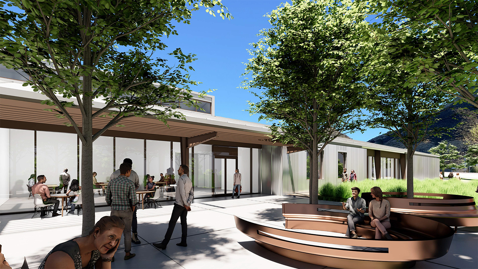 A construction rendering of the new Charles and Claire Jacobson Animal Health Center