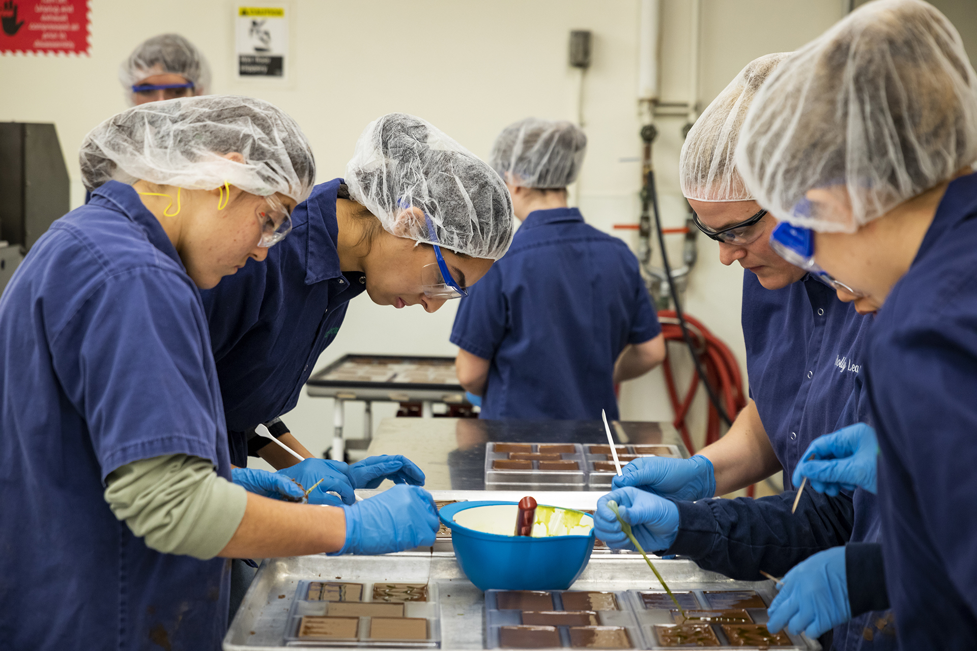 Student employees produce Cal Poly Chocolates milk chocolate bars for sale on campus and around San Luis Obispo County.