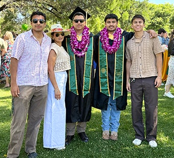 The Godoy graduates with their family following commencement. 