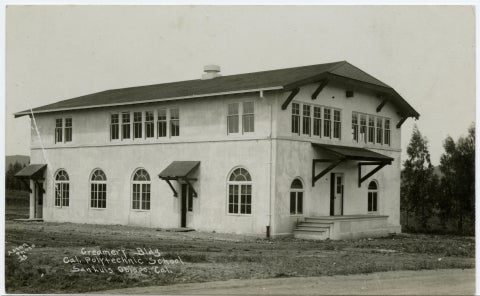 Exterior view of the Creamery, circa 1910. The 40-by-60-foot building was located approximately where Dexter stands today. Photo by Frank Aston. Courtesy University Archives.