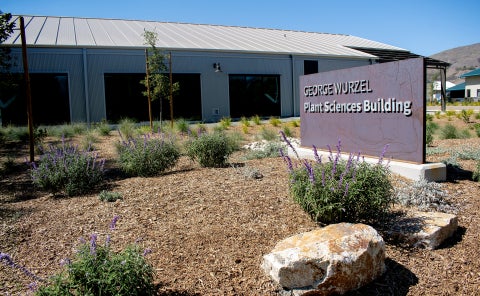 The outside of the George Wurzel Plant Sciences building. 