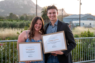 Megan Dixon and Andrew Angulo, third-year agricultural communication major