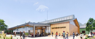 An architectural rendering of the new Plant Sciences complex. 