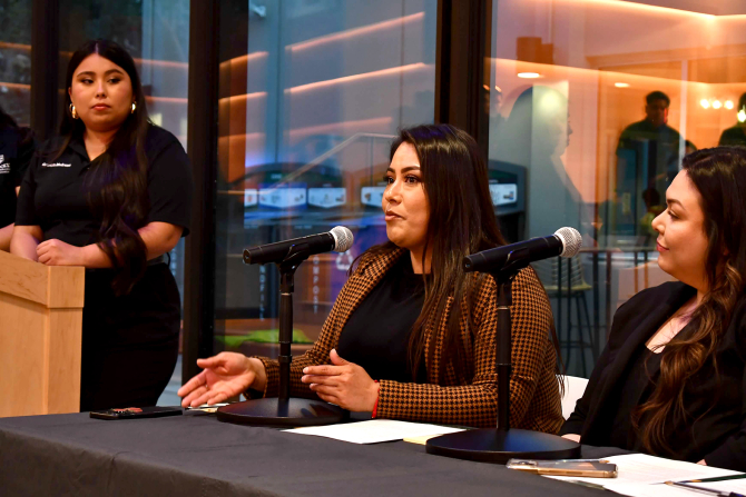 A panel discussion during the Empoderando Mujeres in Agriculture event at Cal Poly
