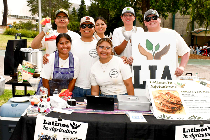 The Latinos in Agriculture Club at Culture Fest at Cal Poly. 