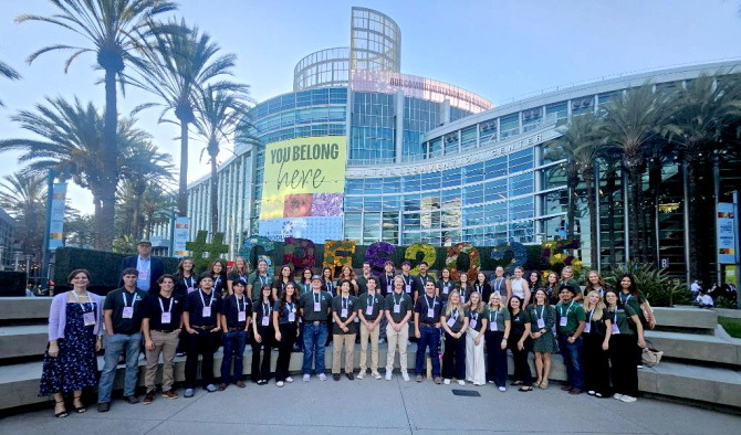 Students attend the International Fresh Produce Association Global Produce and Floral show.