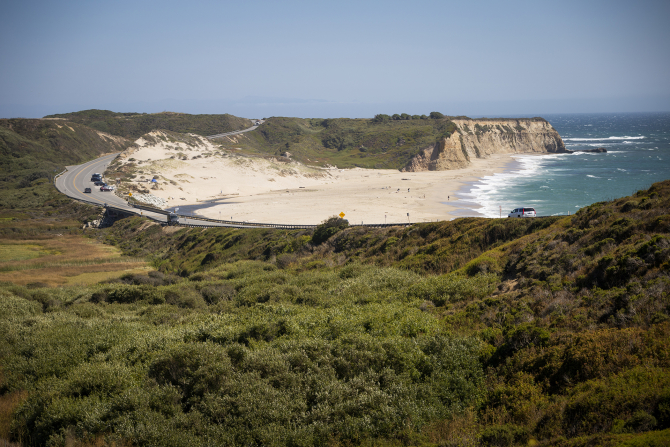 Highway 1 and the Santa Cruz County coast from Swanton Pacific Ranch. 