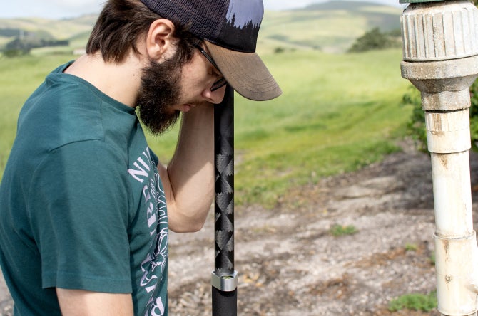 A student performs GIS work at Bartleson Ranch. 