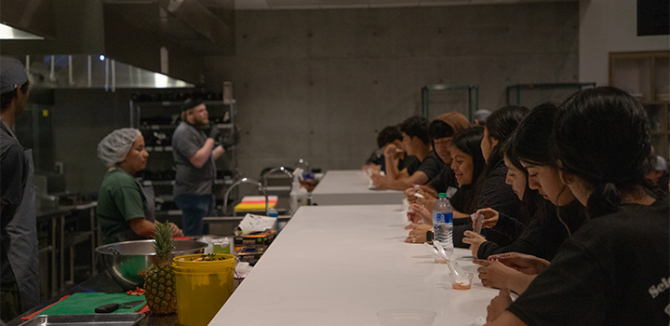 Students participating in a Food Science Activity for the 26 Hours of Science and Technology event